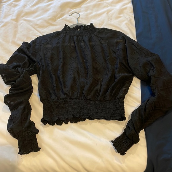 Tops - Sheer long sleeve black Forever 21 shirt